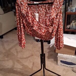 C Terracotta Floral Women's Blouse